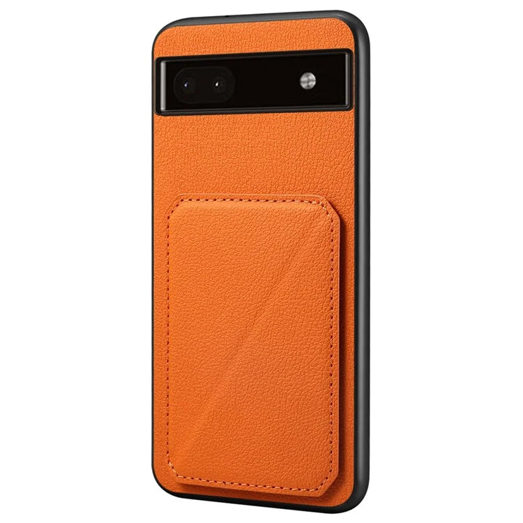 For Google Pixel 6a Case Kickstand Leather+PC+TPU Cell Phone Case with Card Holder