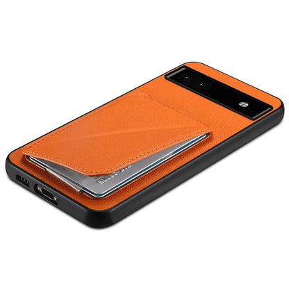 For Google Pixel 6a Case Kickstand Leather+PC+TPU Cell Phone Case with Card Holder