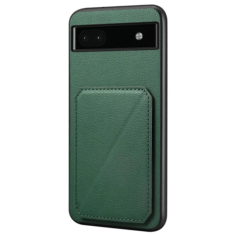 For Google Pixel 6a Case Kickstand Leather+PC+TPU Cell Phone Case with Card Holder