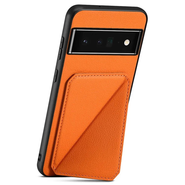 For Google Pixel 6 Pro 5G Case Card Holder Kickstand Feature PU Leather Back Cover