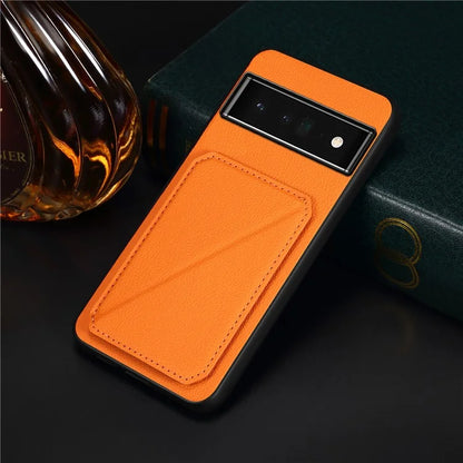 For Google Pixel 6 Pro 5G Case Card Holder Kickstand Feature PU Leather Back Cover