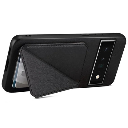 For Google Pixel 6 Pro 5G Case Card Holder Kickstand Feature PU Leather Back Cover