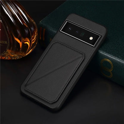 For Google Pixel 6 Pro 5G Case Card Holder Kickstand Feature PU Leather Back Cover