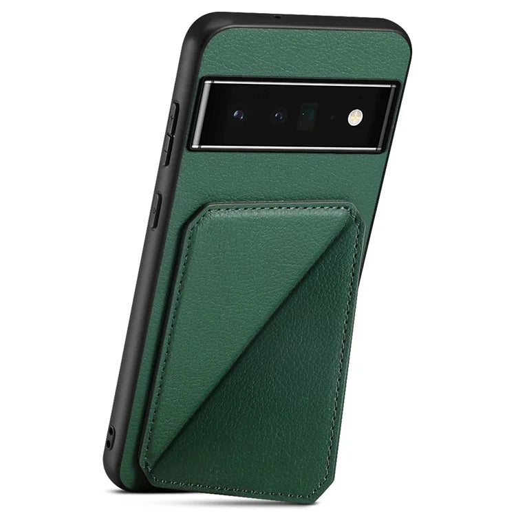 For Google Pixel 6 Pro 5G Case Card Holder Kickstand Feature PU Leather Back Cover