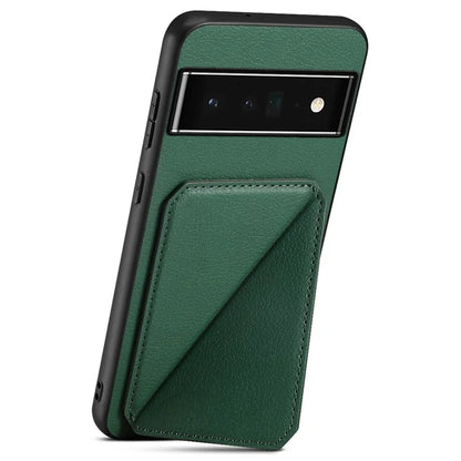 For Google Pixel 6 Pro 5G Case Card Holder Kickstand Feature PU Leather Back Cover