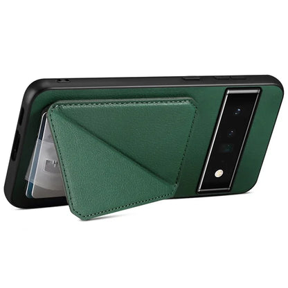 For Google Pixel 6 Pro 5G Case Card Holder Kickstand Feature PU Leather Back Cover