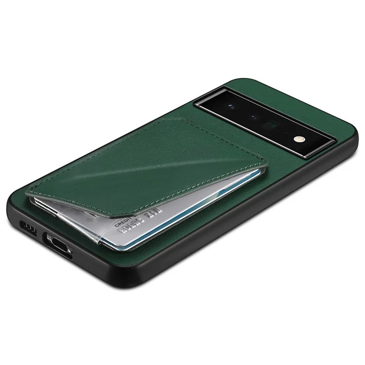 For Google Pixel 6 Pro 5G Case Card Holder Kickstand Feature PU Leather Back Cover