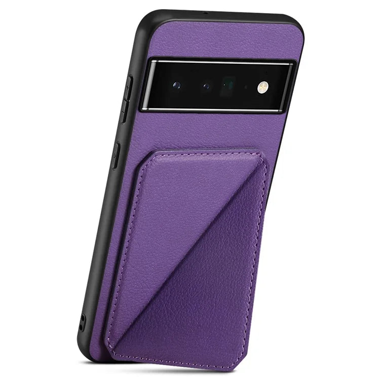 For Google Pixel 6 Pro 5G Case Card Holder Kickstand Feature PU Leather Back Cover