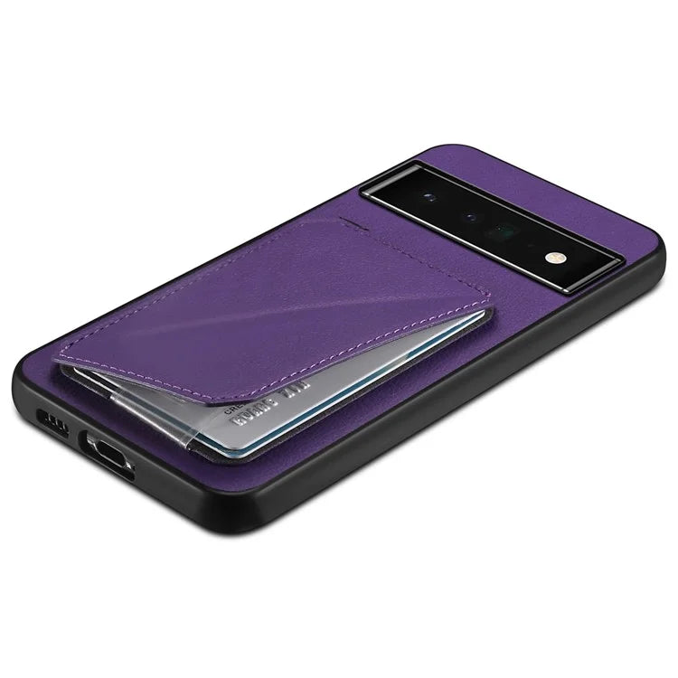 For Google Pixel 6 Pro 5G Case Card Holder Kickstand Feature PU Leather Back Cover