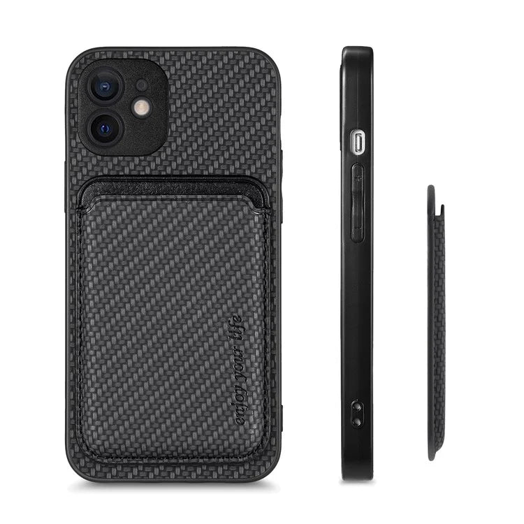 M2 For iPhone 12 Case PU Leather Detachable 2-in-1 Design Card Holder Back Cover