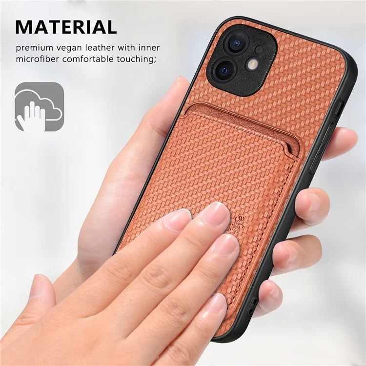 M2 For iPhone 12 Case PU Leather Detachable 2-in-1 Design Card Holder Back Cover