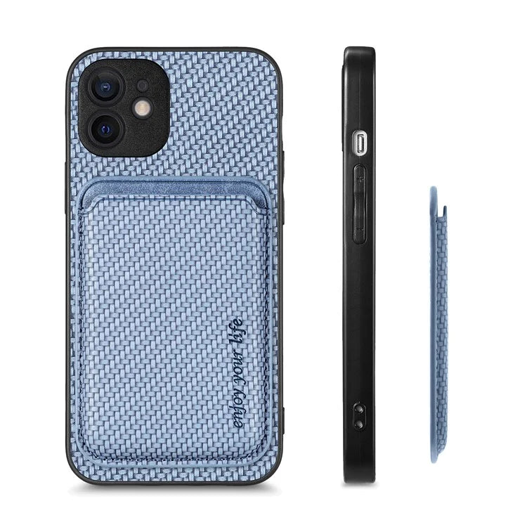M2 For iPhone 12 Case PU Leather Detachable 2-in-1 Design Card Holder Back Cover