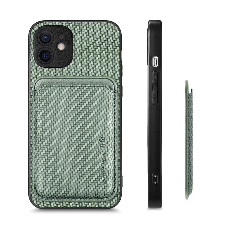 M2 For iPhone 12 Case PU Leather Detachable 2-in-1 Design Card Holder Back Cover