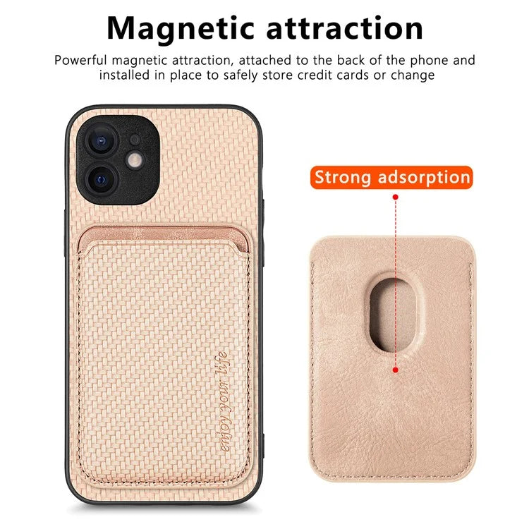 M2 For iPhone 12 Case PU Leather Detachable 2-in-1 Design Card Holder Back Cover