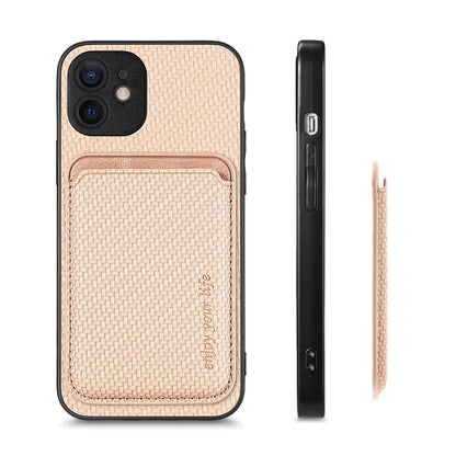 M2 For iPhone 12 Case PU Leather Detachable 2-in-1 Design Card Holder Back Cover