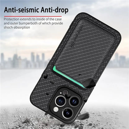 For iPhone 13 Pro Max 6.7 inch Case Detachable 2-in-1 Card Slot PU+TPU Phone Cover