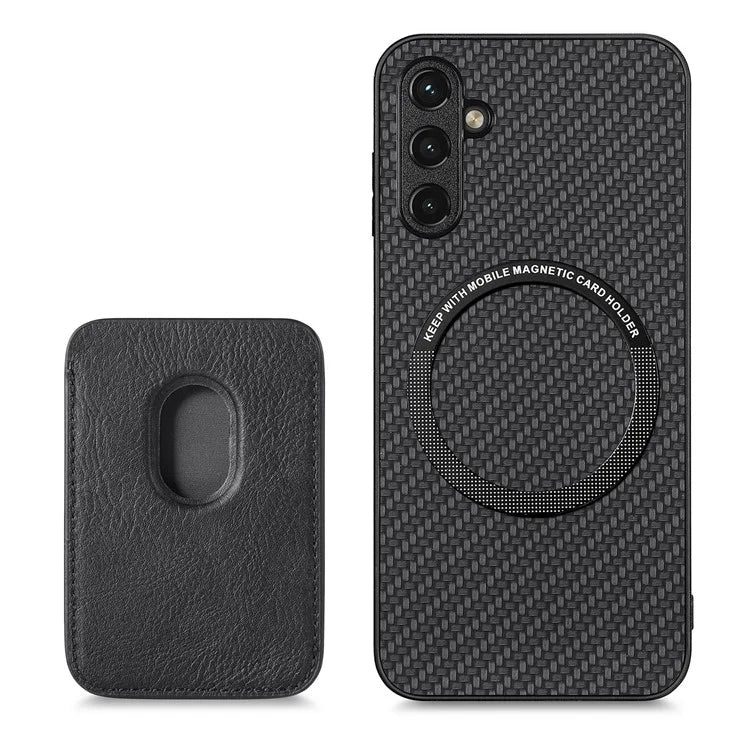 For Samsung Galaxy A05s 4G Cell Phone Case Carbon Fiber Texture PU+TPU Cover