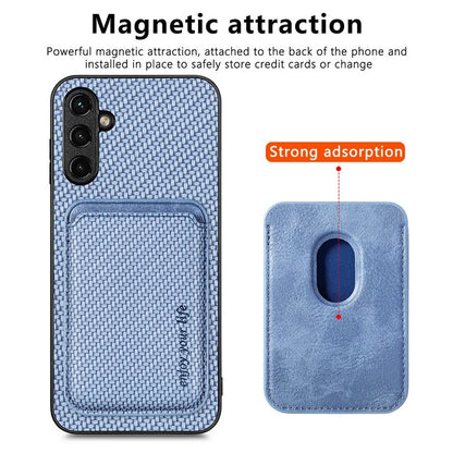 For Samsung Galaxy A05s 4G Cell Phone Case Carbon Fiber Texture PU+TPU Cover