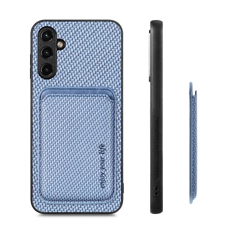 For Samsung Galaxy A05s 4G Cell Phone Case Carbon Fiber Texture PU+TPU Cover