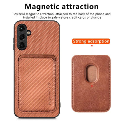 For Samsung Galaxy A05s 4G Cell Phone Case Carbon Fiber Texture PU+TPU Cover