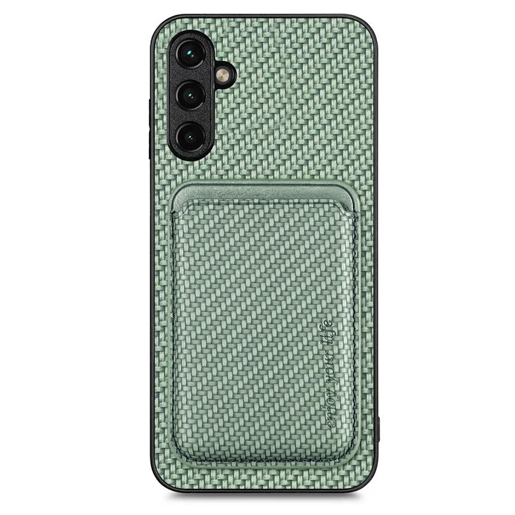 For Samsung Galaxy A05s 4G Cell Phone Case Carbon Fiber Texture PU+TPU Cover