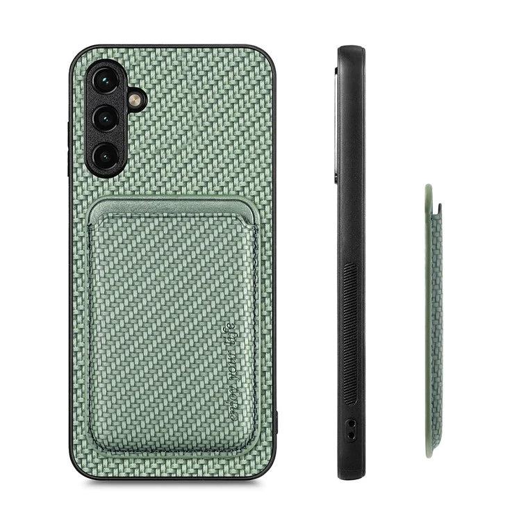 For Samsung Galaxy A05s 4G Cell Phone Case Carbon Fiber Texture PU+TPU Cover