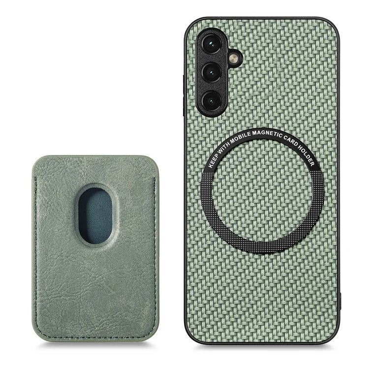 For Samsung Galaxy A05s 4G Cell Phone Case Carbon Fiber Texture PU+TPU Cover