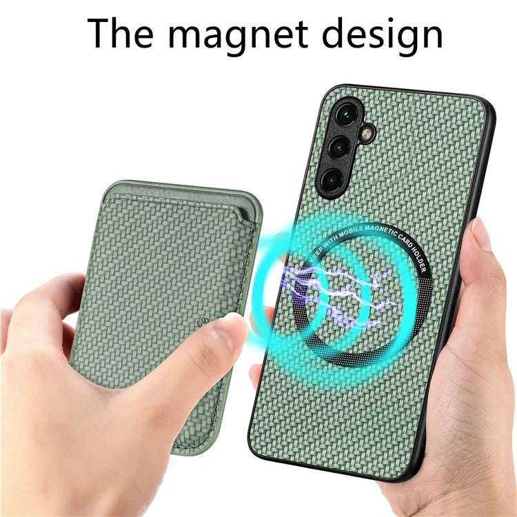 For Samsung Galaxy A05s 4G Cell Phone Case Carbon Fiber Texture PU+TPU Cover
