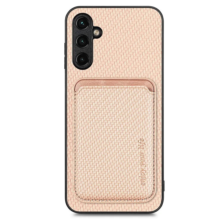For Samsung Galaxy A05s 4G Cell Phone Case Carbon Fiber Texture PU+TPU Cover