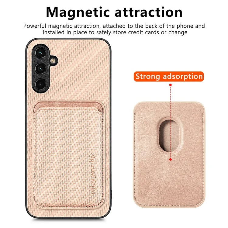 For Samsung Galaxy A05s 4G Cell Phone Case Carbon Fiber Texture PU+TPU Cover