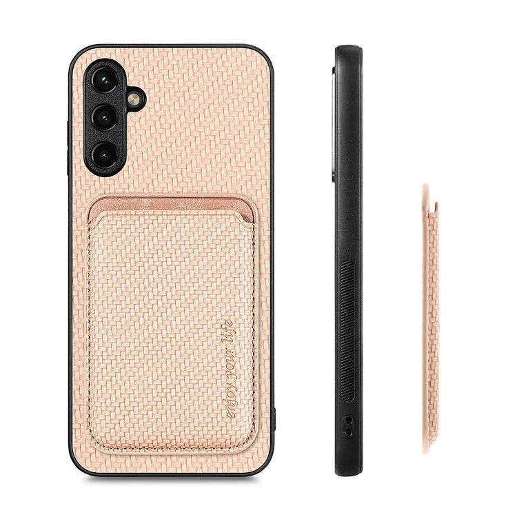 For Samsung Galaxy A05s 4G Cell Phone Case Carbon Fiber Texture PU+TPU Cover
