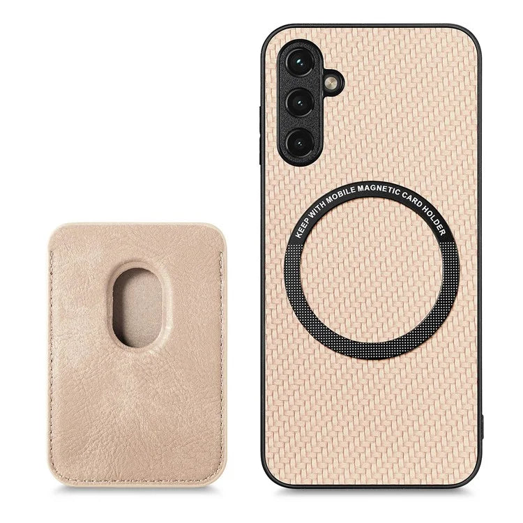 For Samsung Galaxy A05s 4G Cell Phone Case Carbon Fiber Texture PU+TPU Cover