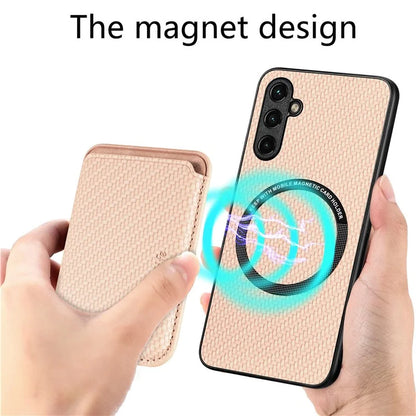 For Samsung Galaxy A05s 4G Cell Phone Case Carbon Fiber Texture PU+TPU Cover
