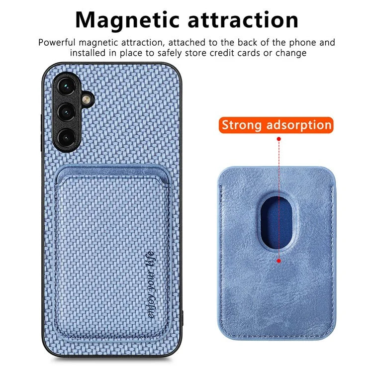 For Samsung Galaxy A24 4G (162.1 x 77.6 x 8.3mm) Case PU+TPU Phone Cover Carbon Fiber Texture