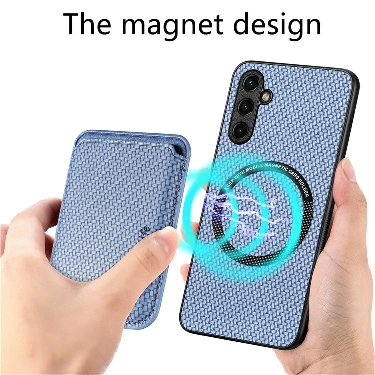 For Samsung Galaxy A24 4G (162.1 x 77.6 x 8.3mm) Case PU+TPU Phone Cover Carbon Fiber Texture