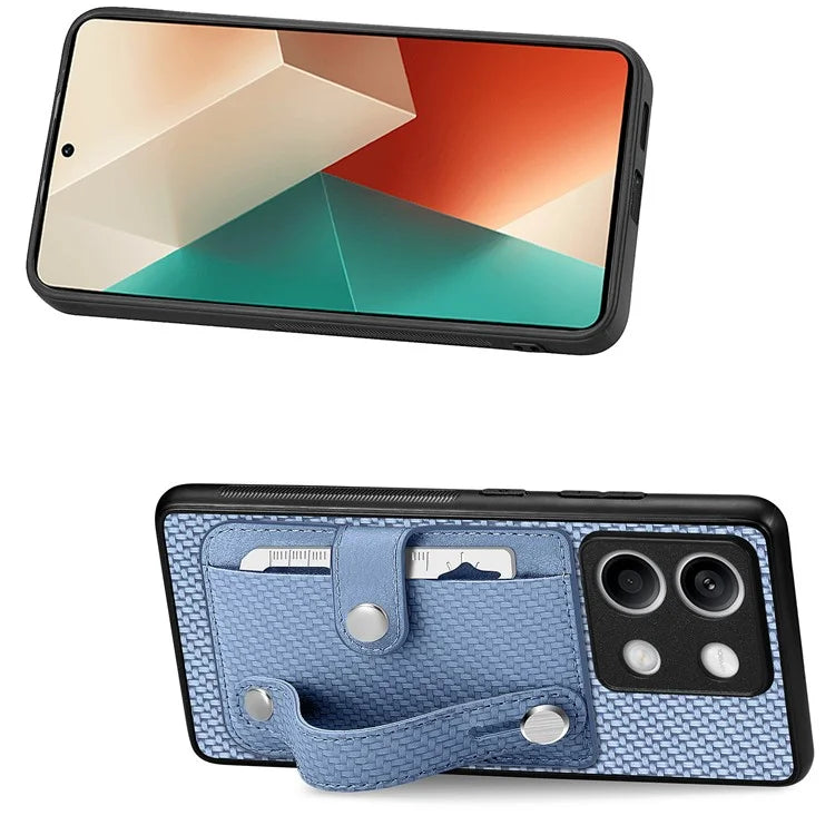 C1-01 For Xiaomi Redmi Note 13 5G Case PC+TPU+Leather Phone Cover Wristband Ring Design