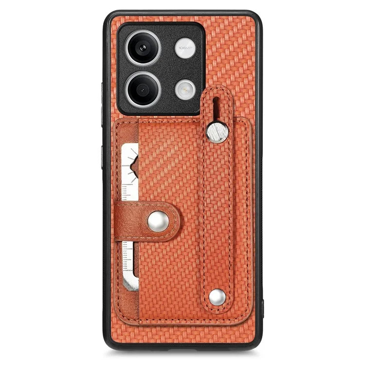 C1-01 For Xiaomi Redmi Note 13 5G Case PC+TPU+Leather Phone Cover Wristband Ring Design