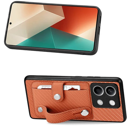 C1-01 For Xiaomi Redmi Note 13 5G Case PC+TPU+Leather Phone Cover Wristband Ring Design