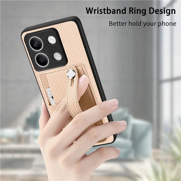C1-01 For Xiaomi Redmi Note 13 5G Case PC+TPU+Leather Phone Cover Wristband Ring Design