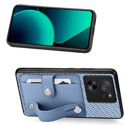 C1-01 For Xiaomi 13T / 13T Pro / Redmi K60 Ultra Case Card Holder Wristband Leather Coated TPU+PC Cover