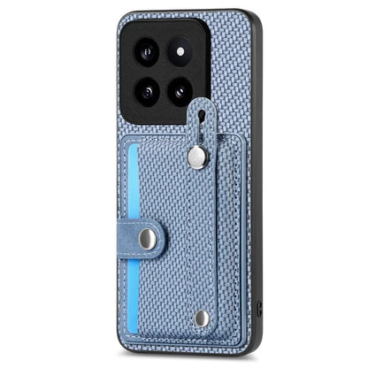 C1-01 For Xiaomi 14 Pro Case  Carbon Fiber Texture Wristband Kickstand Phone Cover