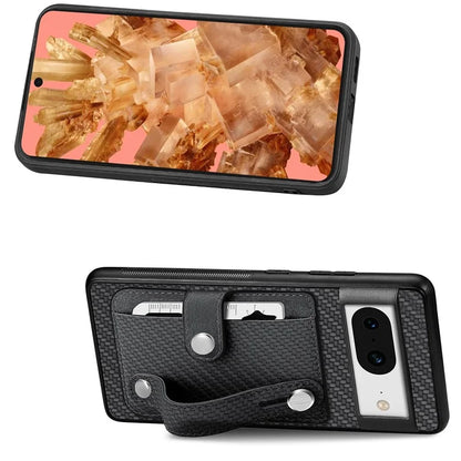 C1-01 For Google Pixel 8 Case PC+TPU+Leather Card Slots Phone Cover with Wristband Design