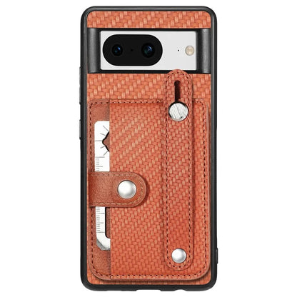 C1-01 For Google Pixel 8 Case PC+TPU+Leather Card Slots Phone Cover with Wristband Design