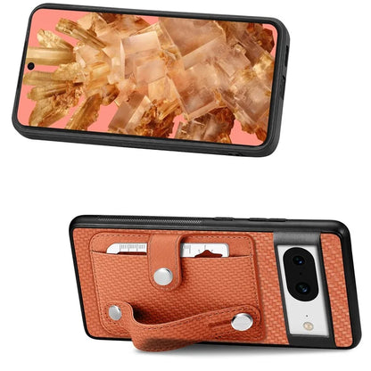 C1-01 For Google Pixel 8 Case PC+TPU+Leather Card Slots Phone Cover with Wristband Design