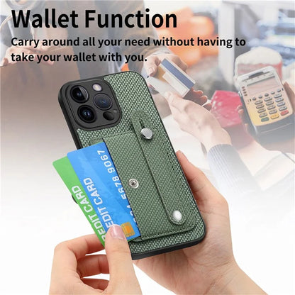 C1-01 For iPhone 14 Pro Max Case Leather Carbon Fiber Texture Back Cover with Card Slot