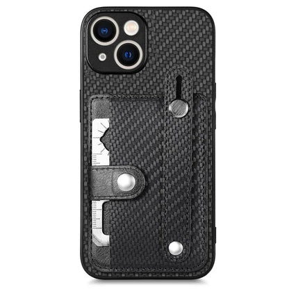 C1-01 For iPhone 15 Plus Case Leather+TPU+PC Hybrid Phone Cover with Card Slot Kickstand