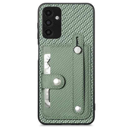 C1-01 For Samsung Galaxy A13 5G / A04s 4G (164.7 x 76.7 x 9.1 mm) Case Wristband Kickstand Leather Coating Phone Cover