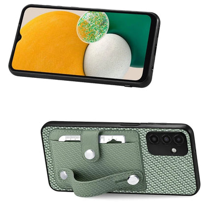 C1-01 For Samsung Galaxy A13 5G / A04s 4G (164.7 x 76.7 x 9.1 mm) Case Wristband Kickstand Leather Coating Phone Cover