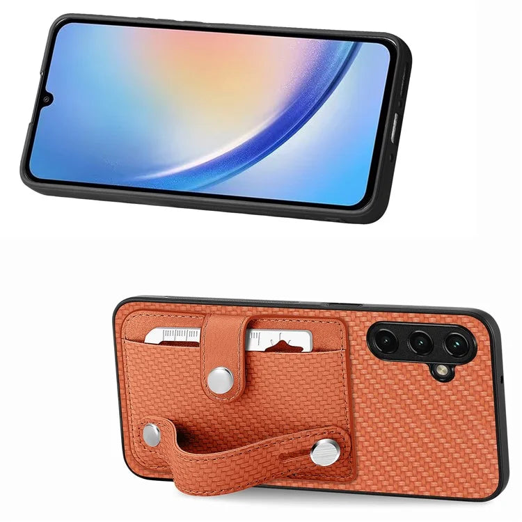 C1-01 For Samsung Galaxy A05s 4G Case Card Holder Leather Coating Phone Cover