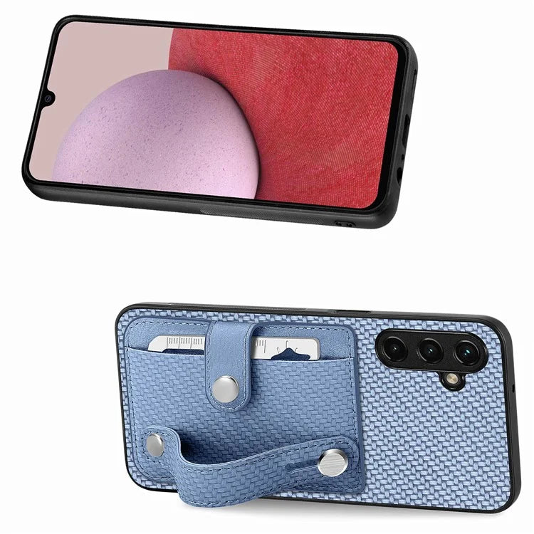 C1-01 For Samsung Galaxy A14 4G / 5G Case Leather Coated PC+TPU Phone Cover with Card Knife